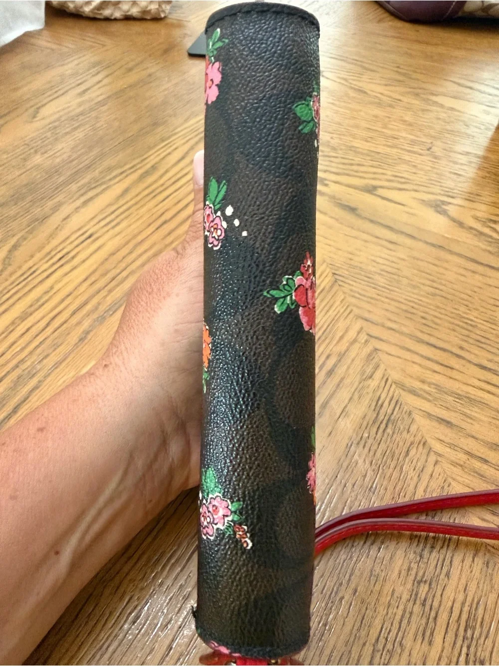Coach C Double Zip Floral Zip Wristlet Wallet
